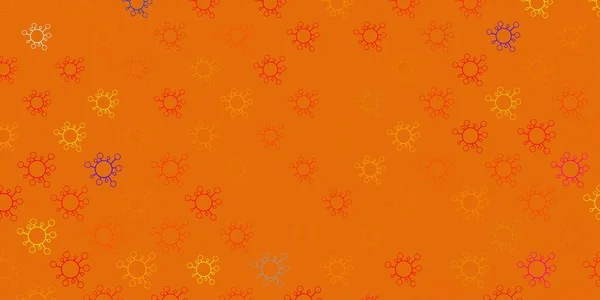 Scuro Sfondo Vettore Arancione Con Simboli Del Virus Illustrazione Intelligente — Vettoriale Stock
