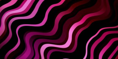 Eğri çizgileri olan koyu pembe vektör arkaplan. Çizgili soyut gradyan çizimi. Reklamlar ve reklamlar için desen.