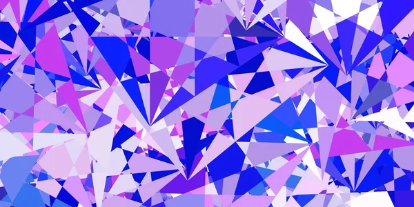 Rosa Claro Fondo Vector Azul Con Triángulos Líneas Ilustración Abstracta — Archivo Imágenes Vectoriales