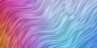 Açık mavi, dairesel yay ile kırmızı vektör arkaplan. Bükülmüş çizgileri olan yepyeni renkli bir çizim. Posterleriniz ve afişleriniz için en iyi tasarım.