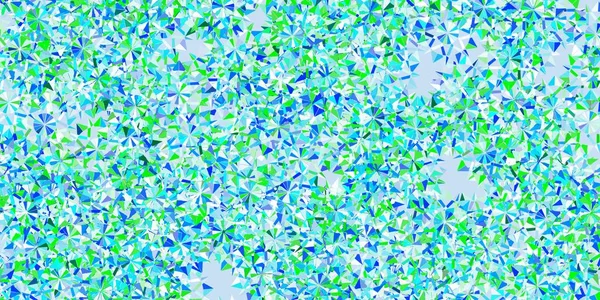 Ljusblå Grön Vektor Bakgrund Med Jul Snöflingor Färgglada Snö Element — Stock vektor