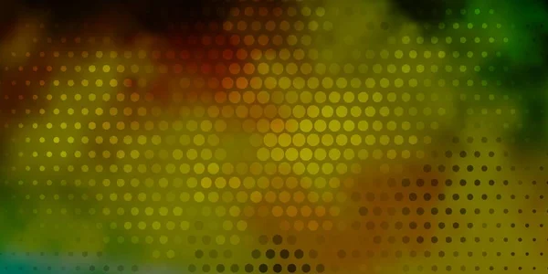 浅绿色 黄色矢量布局与圆形 用一组闪闪发光的彩色抽象球体来说明 为您的商业广告设计 — 图库矢量图片