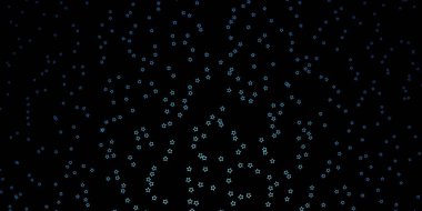 Renkli yıldızlı koyu mavi vektör arkaplan. Soyut tarzda renkli bir illüstrasyon ve değişken yıldızlar. Reklamınız, posteriniz, afişiniz için en iyi tasarım.