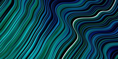 Açık mavi, çizgili yeşil vektör düzeni. Renkli çizgilerle dairesel çizimler. Posterleriniz ve afişleriniz için en iyi tasarım.