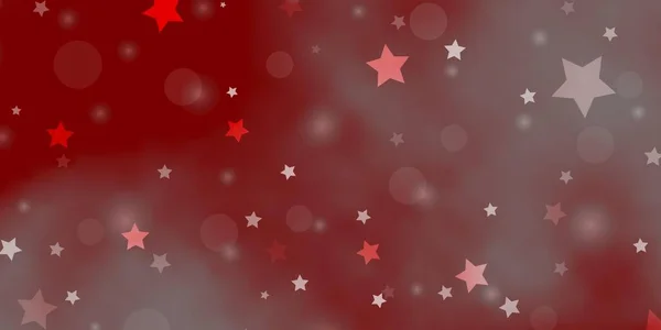 Textura Vectorial Rojo Claro Con Círculos Estrellas Ilustración Abstracta Con — Archivo Imágenes Vectoriales