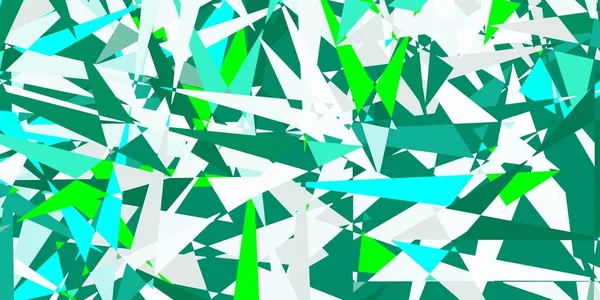带有任意三角形的浅绿色矢量纹理 带有抽象的彩色三角形形状的说明 壁纸的式样 — 图库矢量图片