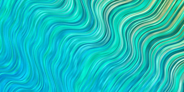 Світло Блакитний Зелений Векторний Візерунок Вигнутими Лініями Барвисті Ілюстрації Круговому — стоковий вектор