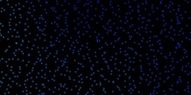 Koyu mavi vektör dokusu ve güzel yıldızlar. Yıldızlı bulanık dekoratif tasarım. Hediyeleri paketlemek için desen.