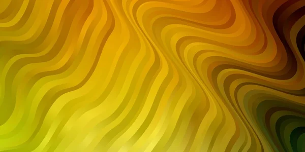 Lichtgroen Geel Vectorpatroon Met Lijnen Gloednieuwe Kleurrijke Illustratie Met Gebogen — Stockvector