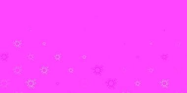 Covid-19 sembollü açık pembe vektör arkaplanı. Biyolojik değişim şekilli soyut çizimler. Sağlık korunması için duvar kağıdı.