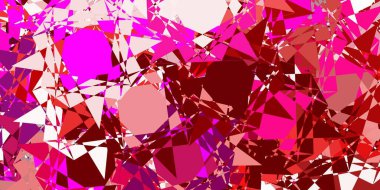 Açık pembe, üçgen şekilli sarı vektör şablonu. Modern tarzda üçgen şekilli akıllı soyut çizimler. Duvar kağıtları için desen.