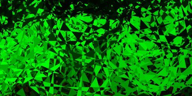 Açık yeşil, üçgen şekilli sarı vektör düzeni. Üçgen şekilleri soyut bir şekilde renk değişimine sahiptir. İniş sayfaları.