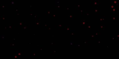 Koyu mavi, kırmızı arkaplanda virüs sembolleri var. Dekoratif tarzında renkli işaretleri olan akıllı illüstrasyon. Tehlike ateşine karşı basit çizim.