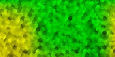 Açık yeşil, altıgenli sarı vektör deseni. Renkli basit altıgenli yaratıcı bulanık arkaplan. Web sitesi posteri, afiş tasarımı.