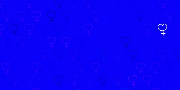 Licht Blue Vector Achtergrond Met Vrouw Symbolen Eenvoudig Design Abstracte — Stockvector