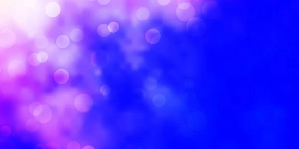 Светло Розовый Синий Векторный Фон Кругами Иллюстрация Набором Ярких Красочных — стоковый вектор