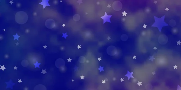 ライトピンク 円の青いベクトルパターン カラフルなドロップ 星とキラキラ抽象的なイラスト 窓ブラインド カーテンのテクスチャ — ストックベクタ