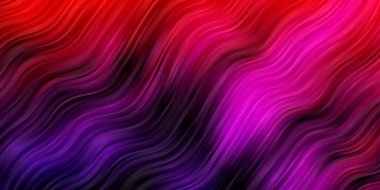 Koyu pembe, kıvrımlı kırmızı vektör arkaplan. Soyut ve eğri çizgilerle renkli çizimler. Terfileriniz için akıllı tasarım.