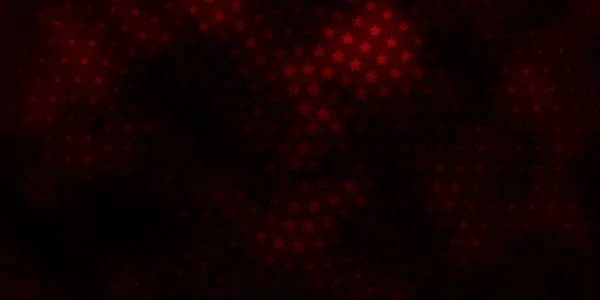 Темно Красный Вектор Яркими Звездами Цветная Иллюстрация Маленькими Большими Звездами — стоковый вектор
