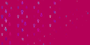 Açık Kahverengi vektör şablonu ve iş kadını işaretleri. Kadın gücünün resmedildiği soyut bir çizim. Uluslararası Kadınlar Günü için Tasarım.