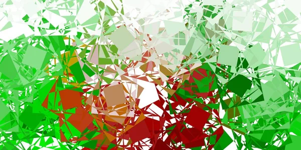 Hellgrünes Rotes Vektorlayout Mit Dreiecksformen Prächtige Abstrakte Illustration Mit Dreieckigen — Stockvektor