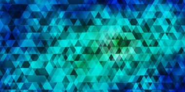 Işık Mavisi vektör arkaplanı çizgiler, üçgenler. Renkli üçgenli modern gradyan çizimi. Broşürler, broşürler için desen