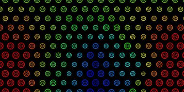 Din sembollü koyu renkli vektör dokusu. Gradyan simya şekilli renkli bir illüstrasyon. Okült tasarımın için basit bir temel.