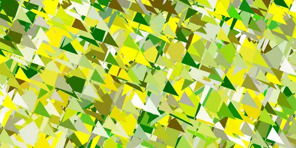 Lichtgroen Geel Vectorsjabloon Met Driehoekvormen Webmateriaal Illustratie Met Kleurrijke Abstracte — Stockvector