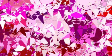 Açık pembe vektör arkaplanı üçgenler, çizgiler. Üçgen şekilleri soyut bir şekilde renk değişimine sahiptir. İniş sayfaları.