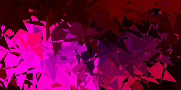 Tmavě Růžový Vektorový Vzor Mnohoúhelníkovými Tvary Nádherná Abstraktní Ilustrace Trojúhelníkovými — Stockový vektor