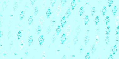 Kadın sembollü hafif BLUE vektör arkaplanı. Kadın gücünün resmedildiği soyut bir çizim. Duvar kağıtları için zarif tasarım.