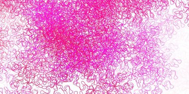 Eğimli çizgileri olan açık pembe bir vektör şablonu. Renkli çizgilerle dairesel çizimler. Terfileriniz için akıllı tasarım.