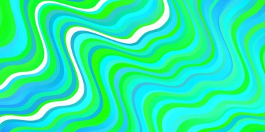 Açık mavi, çizgileri olan yeşil vektör şablonu. Renkli çizgilerle dairesel çizimler. Kullanıcı Arayüzü tasarımınız için şablon.