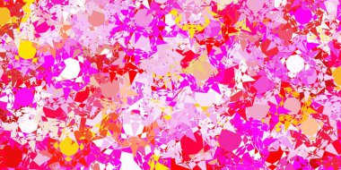 Açık pembe, üçgenli sarı vektör arkaplan. Renkli soyut üçgenli web materyali çizimi. Terfi modelleri.