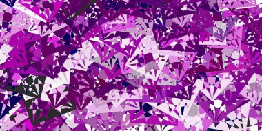 Açık mor arkaplan üçgenli, çizgili. Renkli soyut üçgenli web materyali çizimi. Duvar kağıtları için desen.