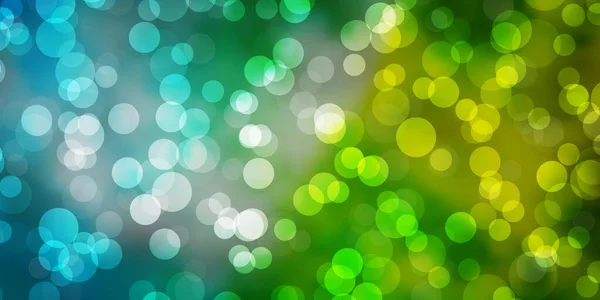 Azzurro Modello Vettoriale Verde Con Cerchi Illustrazione Astratta Glitter Con — Vettoriale Stock