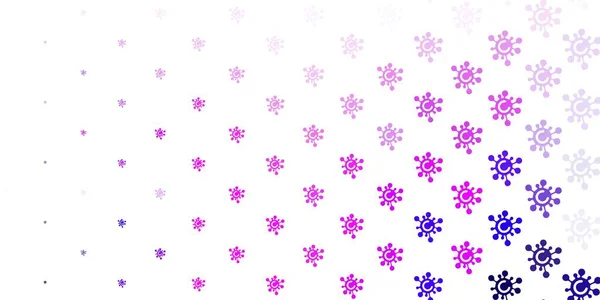 浅紫色 带流感标志的粉色病媒模板 色彩艳丽的渐变疾病符号 以简单的抽象风格出现 生物危害警报的设计 — 图库矢量图片
