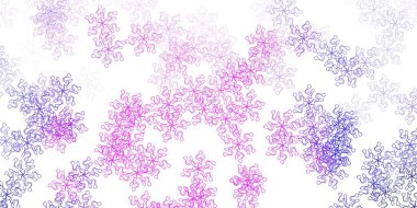 Açık mor, pembe vektör karalama arkaplanı ve çiçekler. Soyut renkli çiçekli gradyan çizimi. İşiniz için en iyi tasarım.