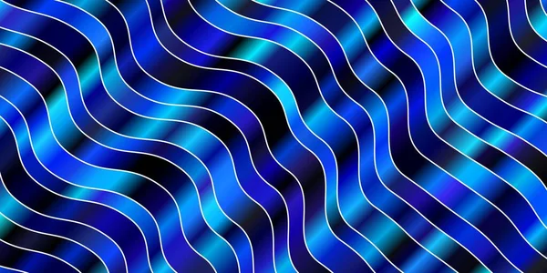 Fond Vectoriel Bleu Foncé Avec Lignes Courbes Illustration Colorée Qui — Image vectorielle