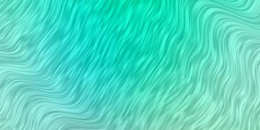 Açık yeşil çizgili bir şablon. Bükülmüş çizgileri olan yepyeni renkli bir çizim. Broşürler, broşürler için desen.