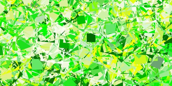 Hellgrüne Gelbe Vektortextur Mit Zufälligen Dreiecken Illustration Mit Abstrakten Bunten — Stockvektor