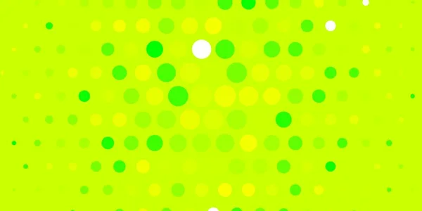 Ljusgrön Gul Vektor Mall Med Cirklar Abstrakt Illustration Med Färgglada — Stock vektor