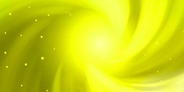 Светло Зеленый Желтый Векторный Фон Маленькими Большими Звездами — стоковый вектор