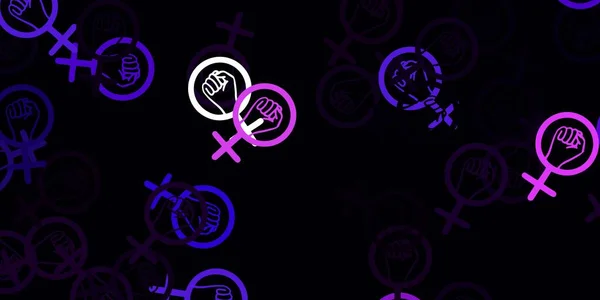 Plantilla Vector Púrpura Claro Con Signos Mujer Negocios Ilustración Abstracta — Vector de stock