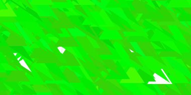 Açık yeşil vektör arkaplanı, üçgenler, çizgiler. Üçgen şekilli, şekilli muhteşem soyut çizimler. Terfi modelleri.