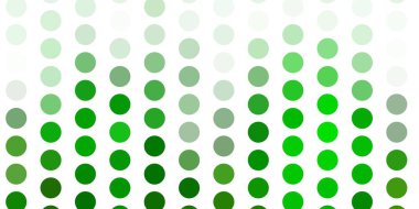 Lekeli açık yeşil vektör arka planı. Parlak renkli ve soyut küreler içeren bir resim. Posterler, afişler için tasarım.