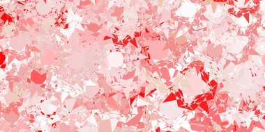 Rastgele üçgenli açık kırmızı vektör dokusu. Renkli üçgenler aralığıyla soyut bir illüstrasyon. Terfi modelleri.