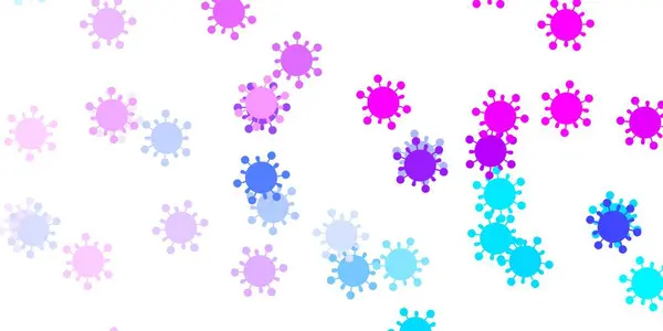 淡いピンク インフルエンザの兆候を持つ青いベクトルテンプレート 装飾的なスタイルで鮮やかな兆候とスマートイラスト バイオハザード警告のための設計 — ストックベクタ