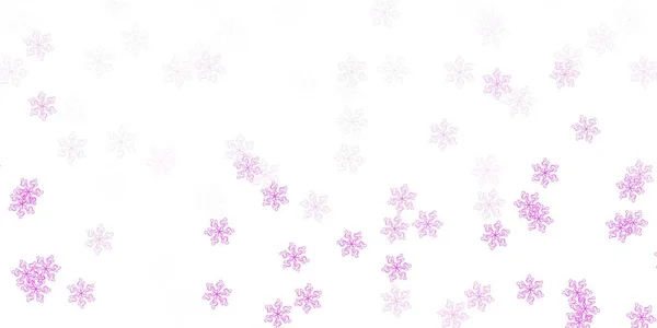 Modèle Doodle Vectoriel Violet Clair Rose Avec Des Fleurs Illustration — Image vectorielle