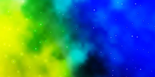 Açık Mavi Küçük Büyük Yıldızlı Yeşil Vektör Arkaplanı — Stok Vektör